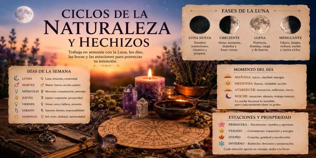 Ciclos de la naturaleza y hechizos: cuándo hacer magia según la Luna, los días y las estaciones