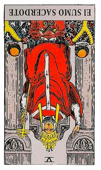 sumo sacerdote invertido en el tarot