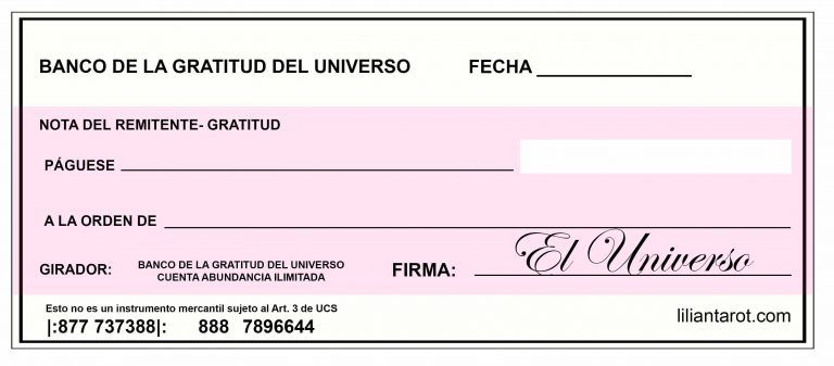 EL CHEQUE DE LA ABUNDANCIA EN LUNA NUEVA